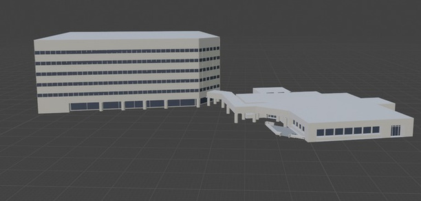 Blender 3D model of a NASA office building