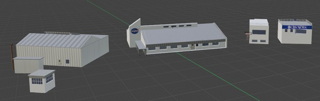 Blender models of NASA warehouse and site structures