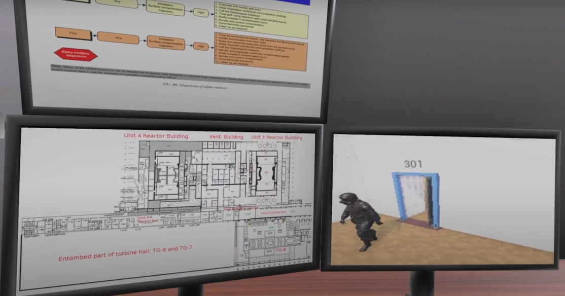Screens from the VH-CRIT emergency response simulation
