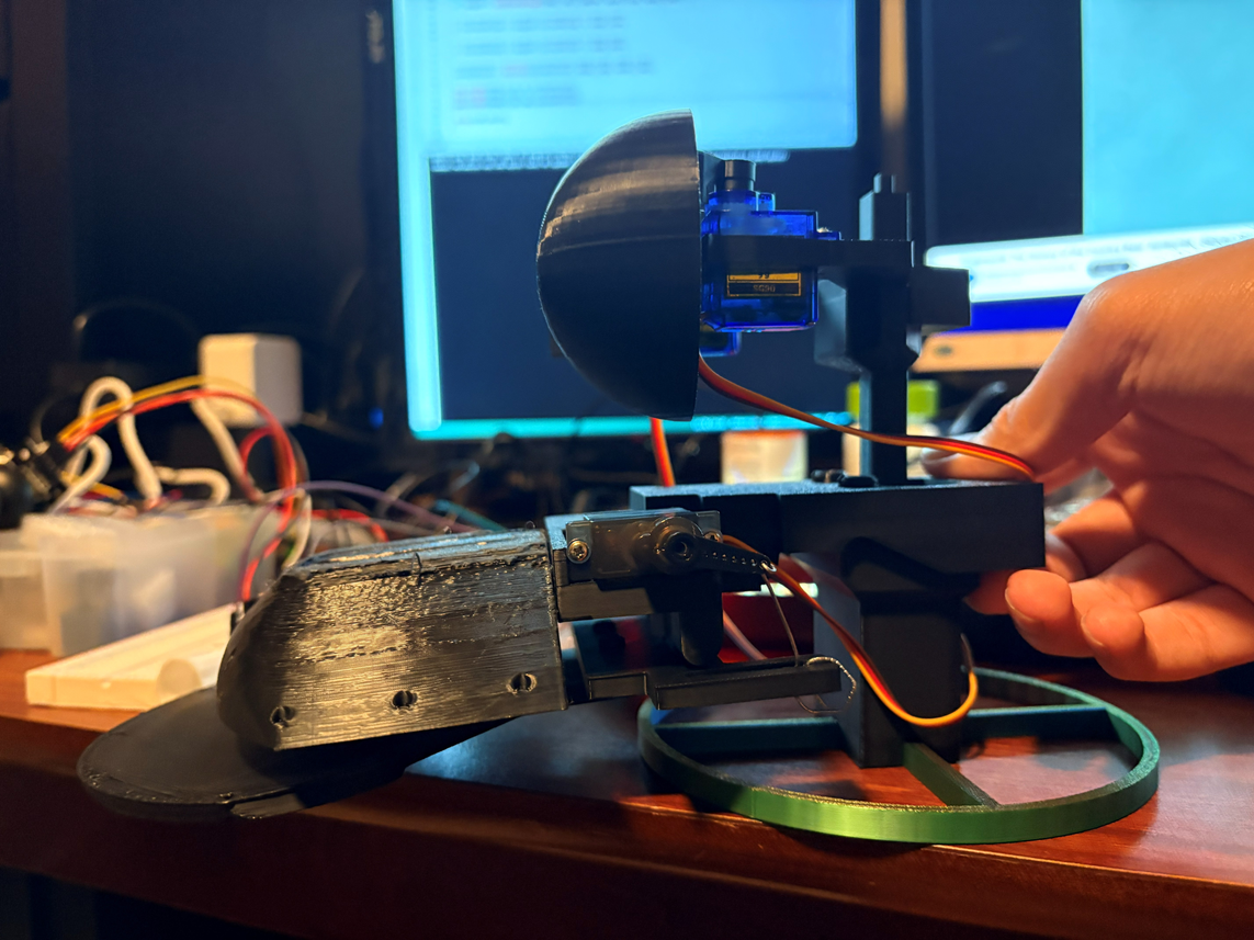 Animatronic talking head electronics being tested