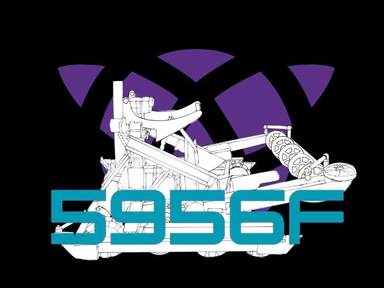 Team 5956F robot line-art logo graphic